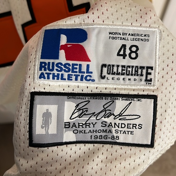 Gently loved authentic OKLAHOMA STATE Barry Sanders home jersey size 48 - Picture 4 of 5